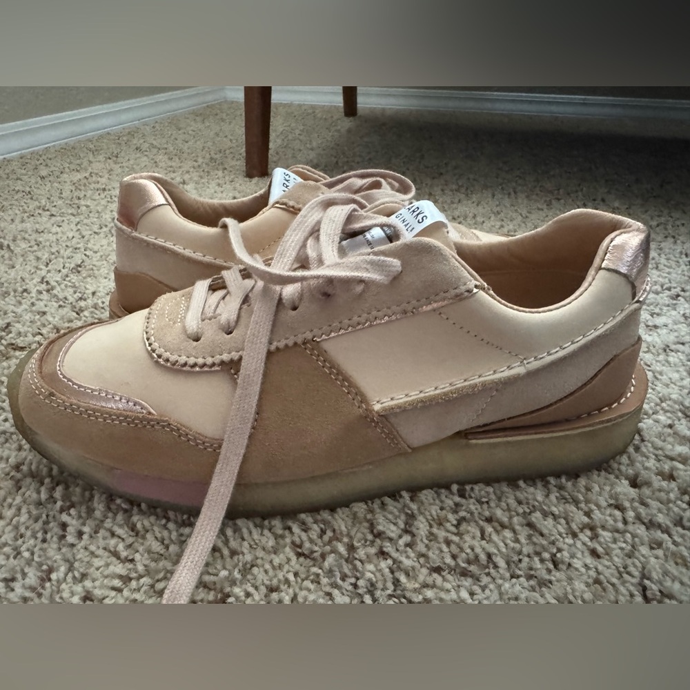 Clarks Kids Beige and Tan Sneakers